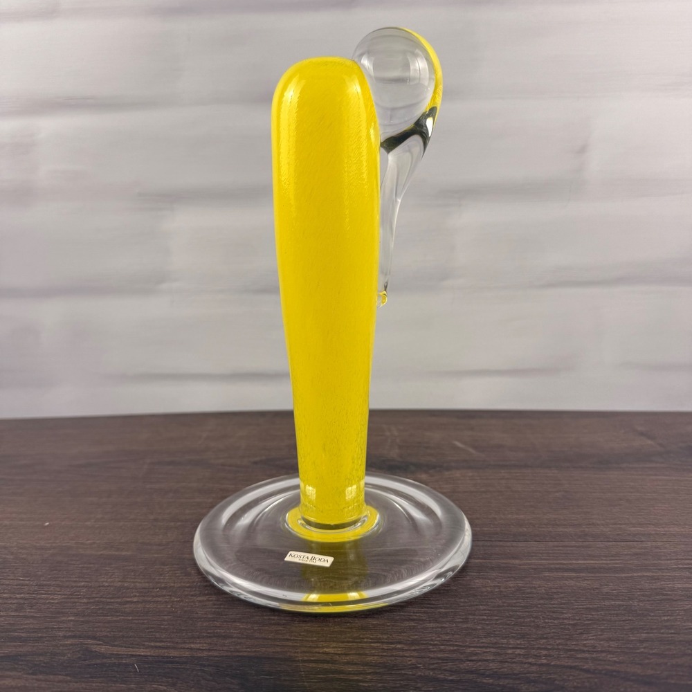 Kosta Boda Bertil Vallien Apostrof Yellow Art Glass Vase 48941 Sweden